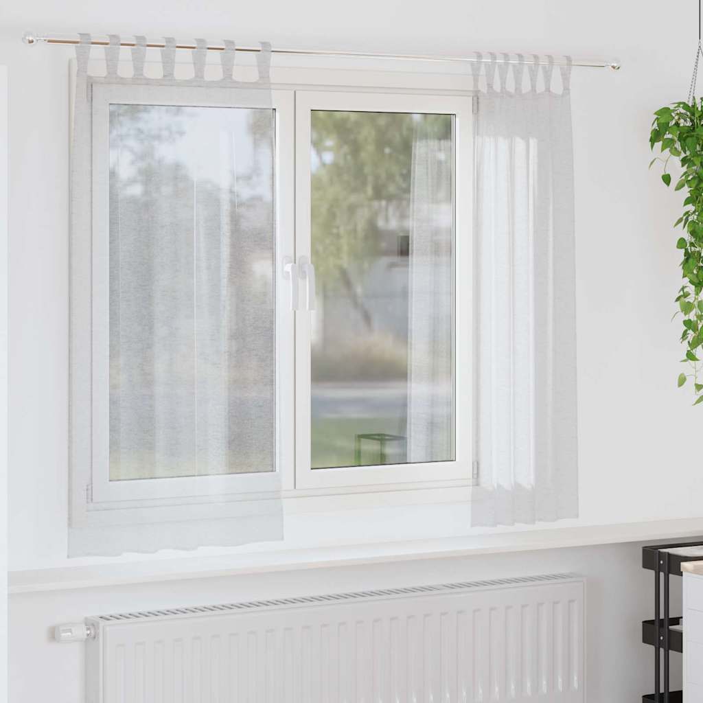 Vidaxx cortina de gasa 2 piezas gris claro 175 x 140 cm poliéster