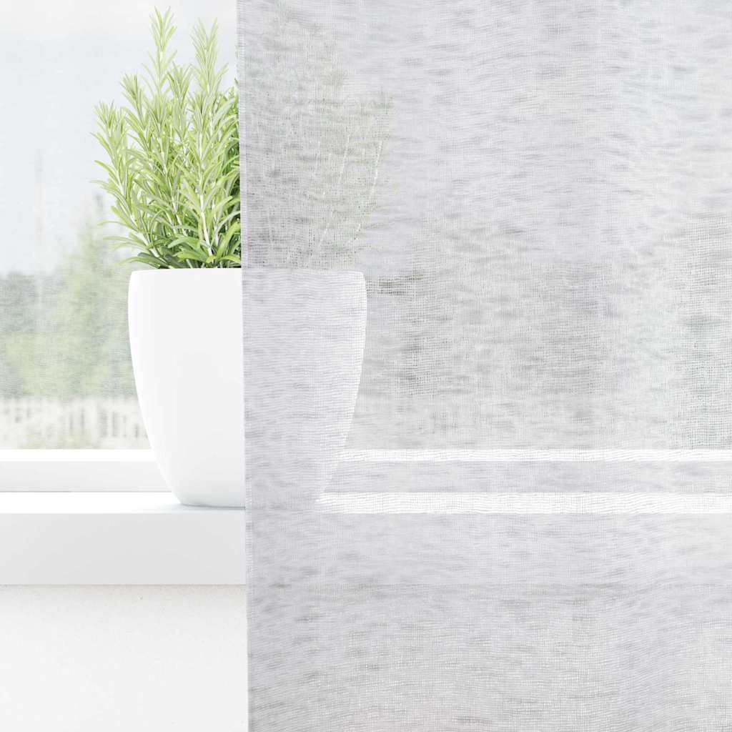 Vidaxl voile gordijn 2 pcs lichtgrijs 225 x 140 cm polyester