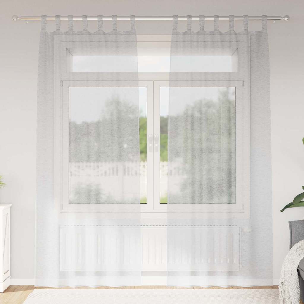 Vidaxl voile gordijn 2 pcs lichtgrijs 225 x 140 cm polyester