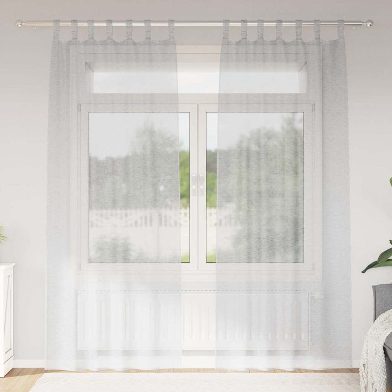 Vidaxx cortina de gasa 2 piezas gris claro 260 x 140 cm poliéster