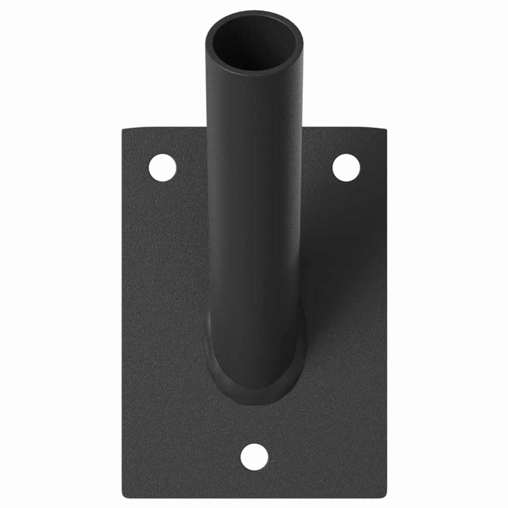 Vidaxxl soporte para mástil de bandera negro 10,5 x 7,5 x 0,25 cm acero