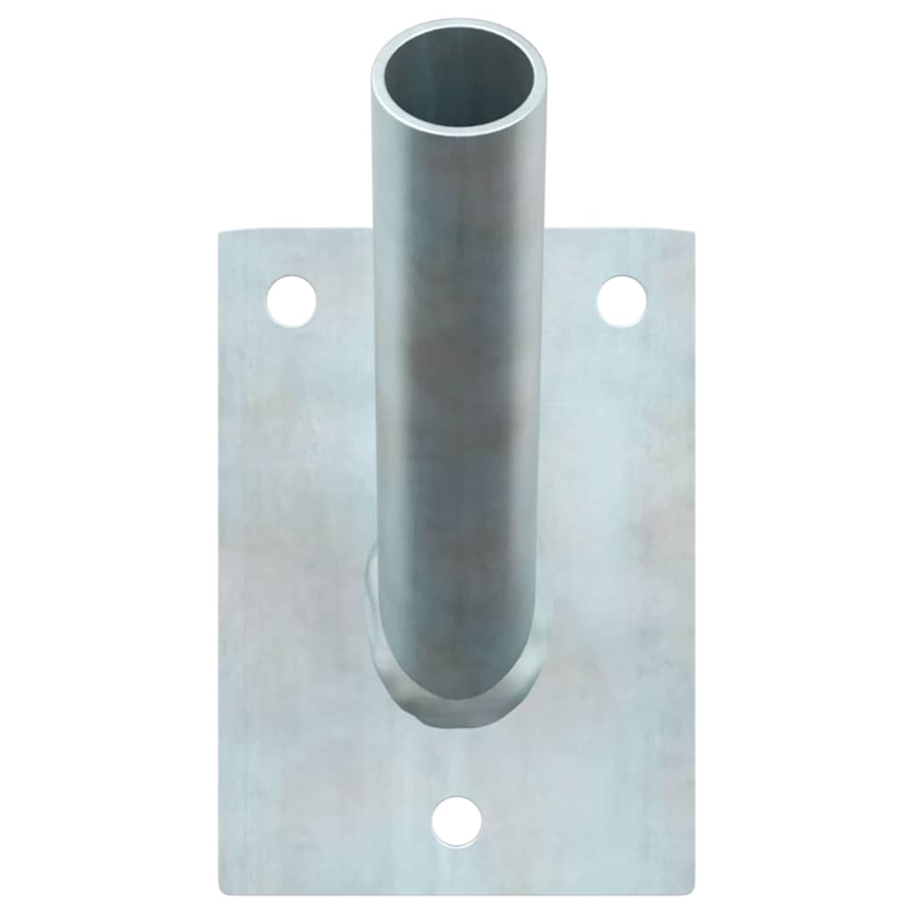 Vidaxl soporte para mástil de bandera plateado 10,5 x 7,5 x 0,25 cm acero