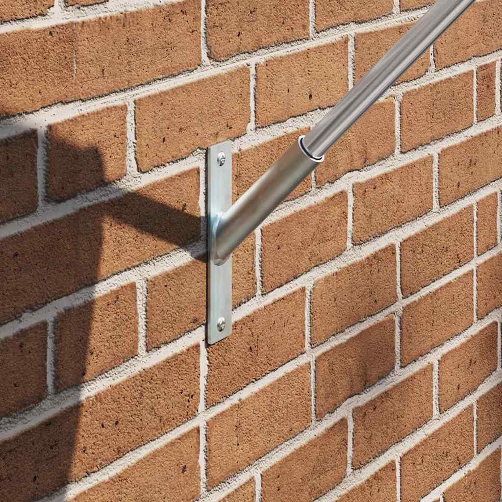 VidaXL portabandiera argento 15 x 3 x 0,35 cm in acciaio