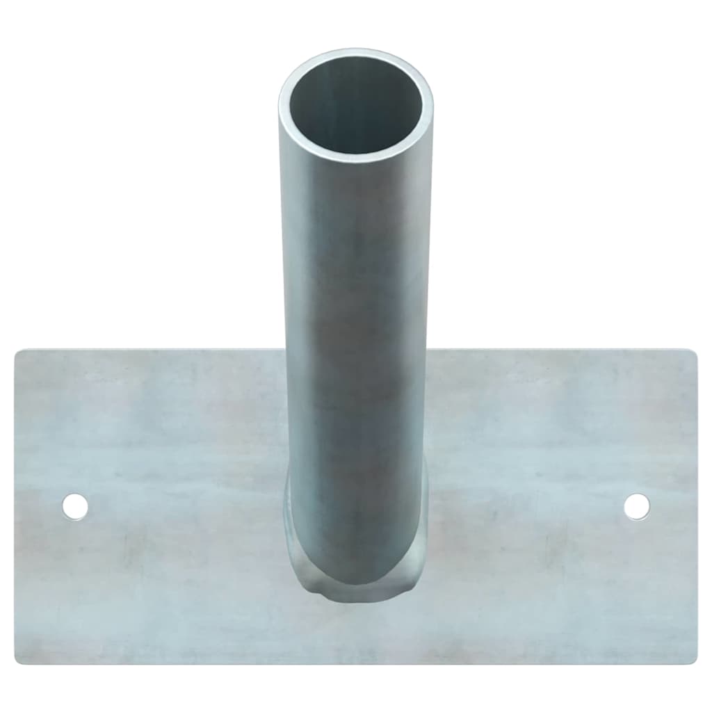Vidaxxl soporte para mástil de bandera plateado 13 x 6 x 0,2 cm acero
