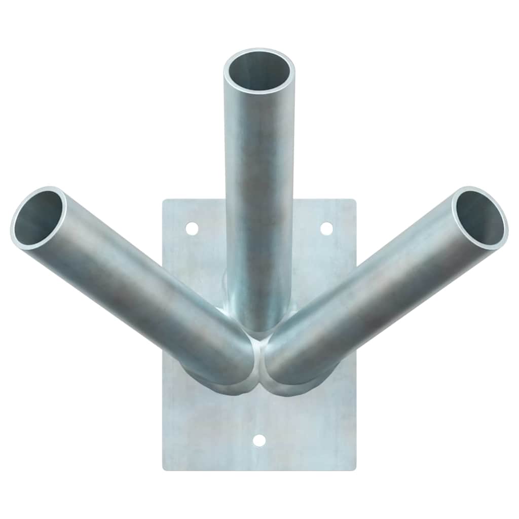 Vidaxxl soporte para mástil de bandera plateado 10,5 x 7,5 x 0,2 cm acero