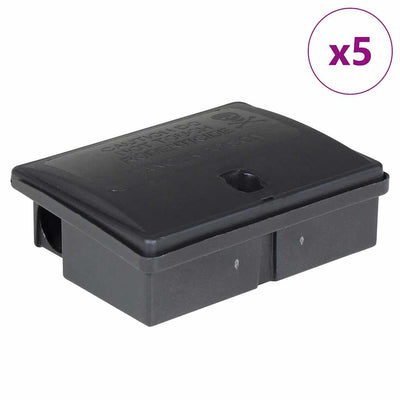 Trappole per topi VidaXL 5 pz 13x10x4 cm nere