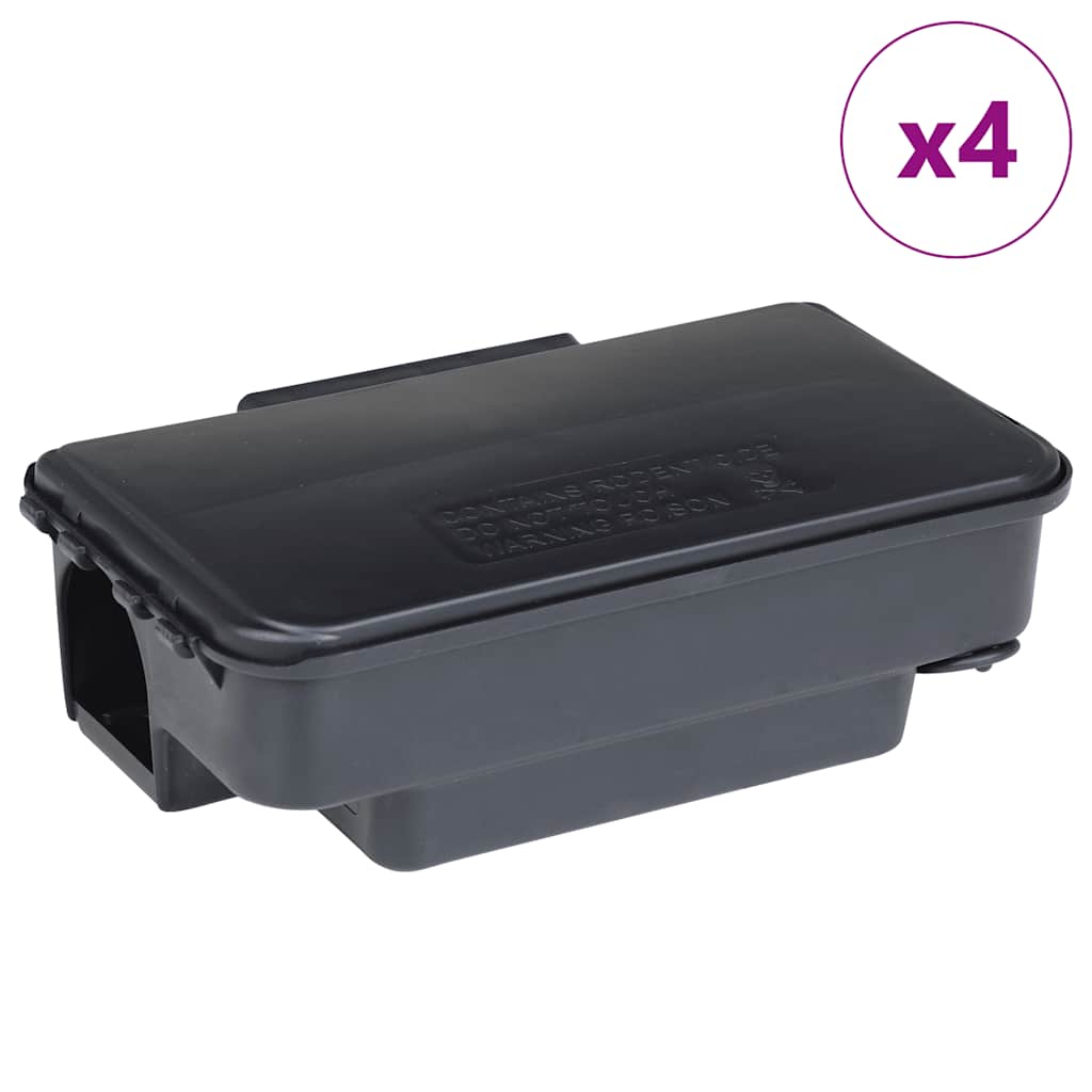 Trappole per topi VidaXL 4 pezzi 22x12,5x7,5 cm nere