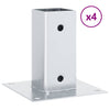 Picchetti quadrati Vidaxl, 4 pz. acciaio zincato, color argento