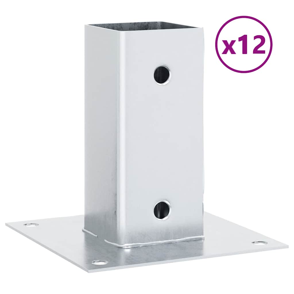 Bobine quadrate Vidaxl 12 pz in acciaio zincato color argento