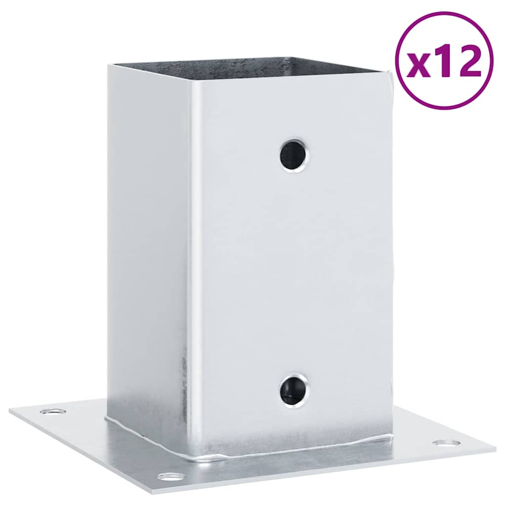 Vidaxl bobinas cuadradas 12 uds acero galvanizado color plata