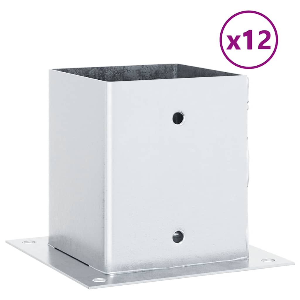 Bobine quadrate Vidaxl 12 pz in acciaio zincato color argento
