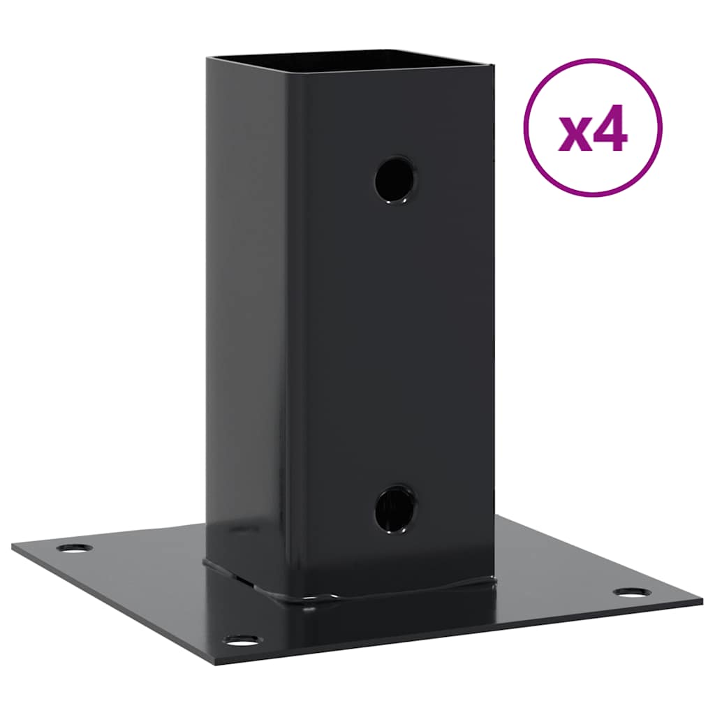 Piedini quadrati Vidaxx 4 pezzi 71x71 mm in acciaio verniciato a polvere antracite
