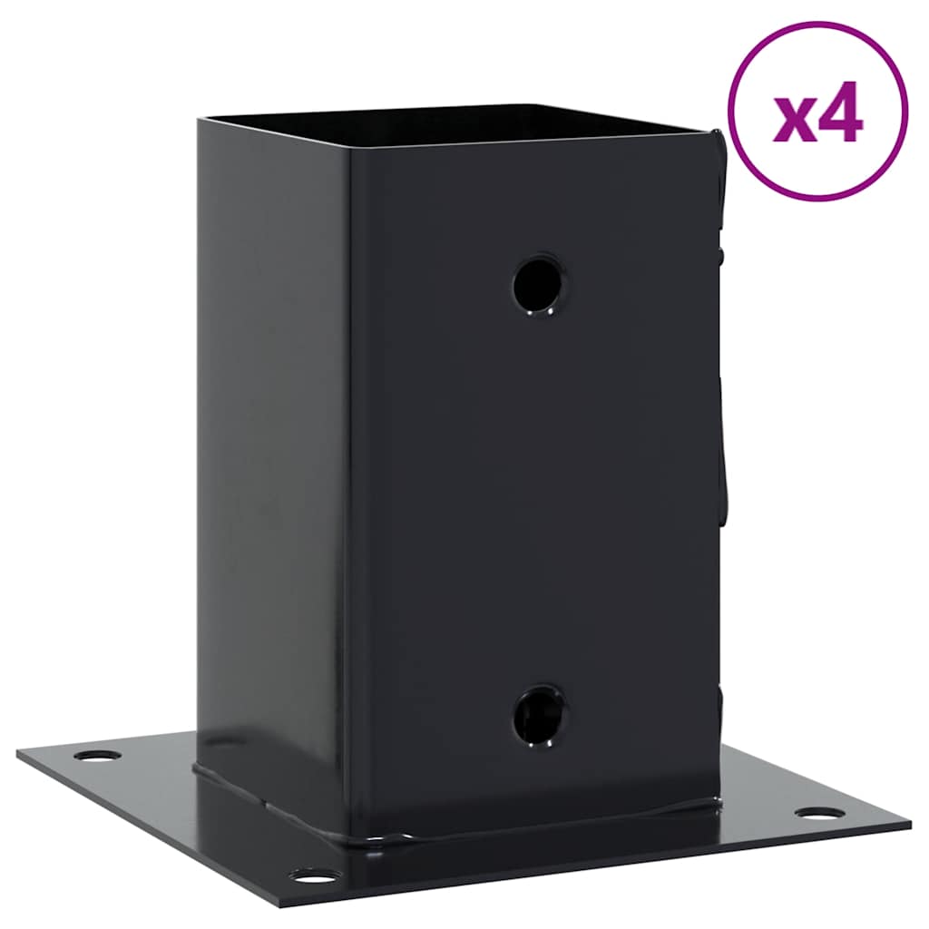 Picchetti quadrati Vidaxx 4 pezzi 81x81 mm in acciaio verniciato a polvere antracite
