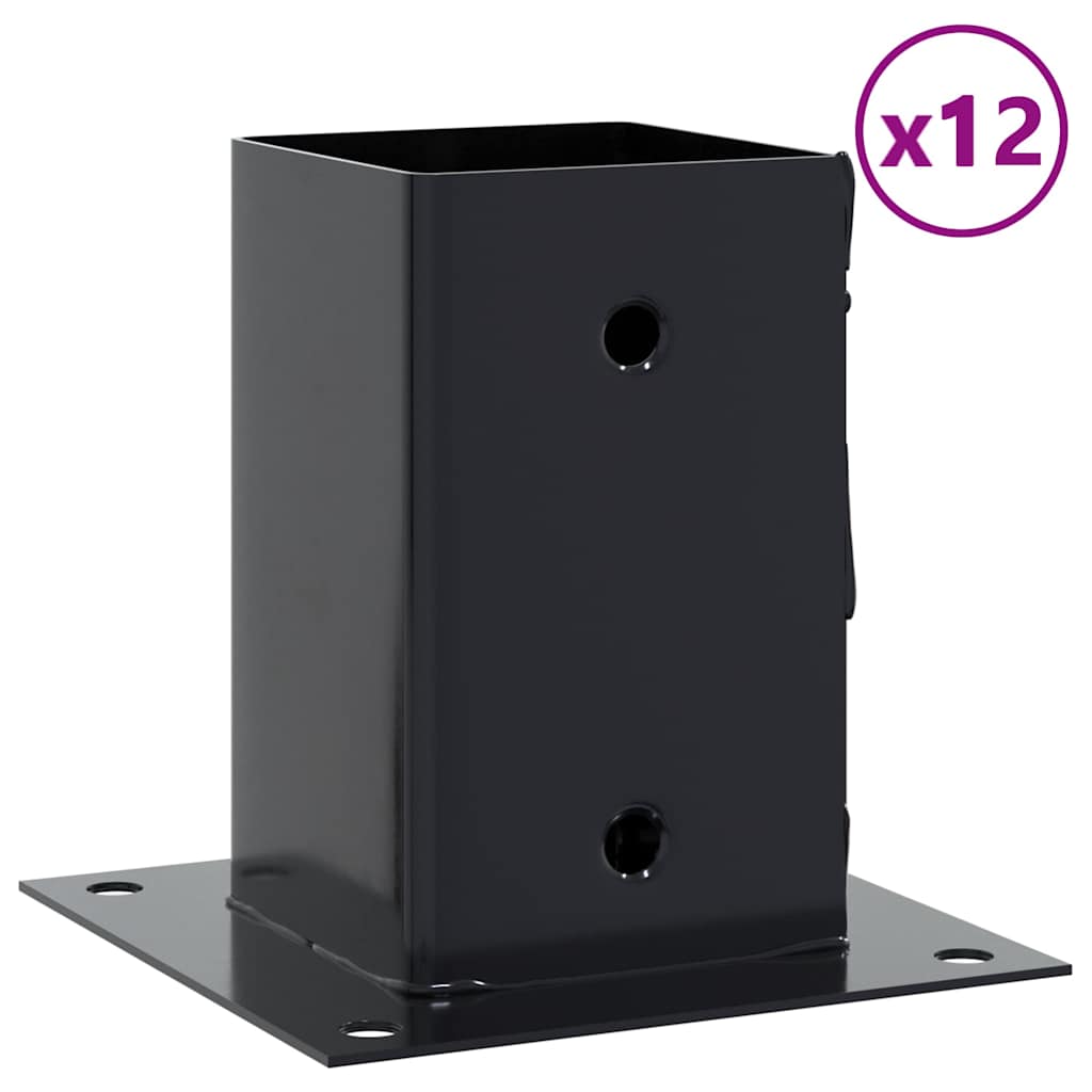Piedini quadrati Vidaxx 12 pz 91x91 mm in acciaio antracite verniciato a polvere