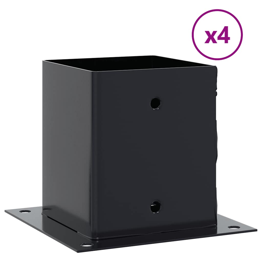 Vidaxx bases cuadradas 4 piezas 121x121 mm acero con revestimiento en polvo