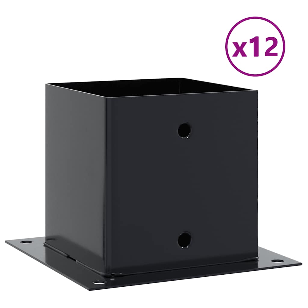 Vidaxx bases cuadradas 12 piezas 141x141 mm acero con recubrimiento en polvo
