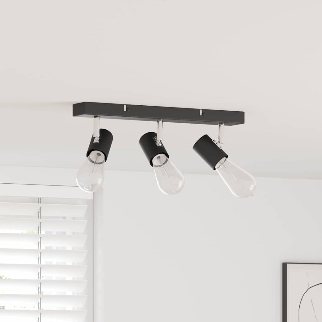 Vidaxx foco de techo con focos negro 38 x 6,5 x 11,5 cm metal