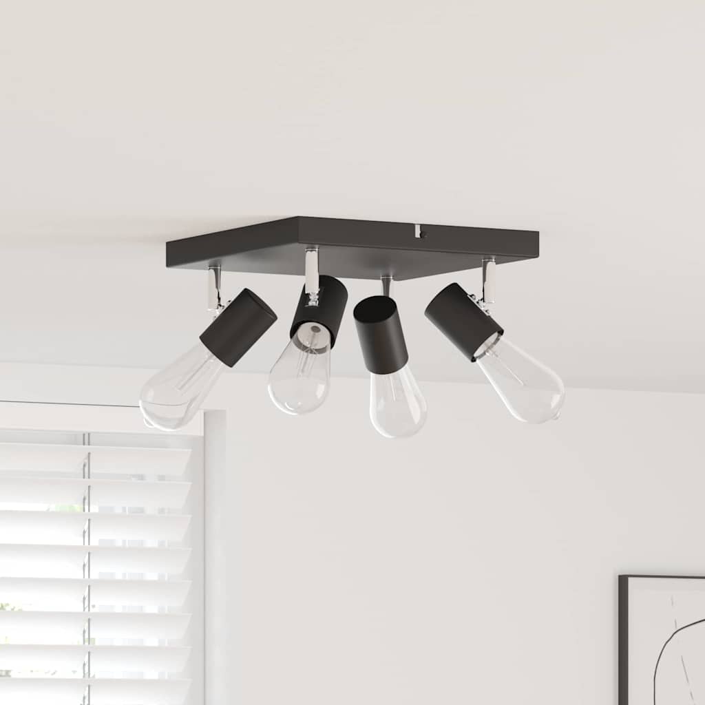 Vidaxx foco de techo con focos negro 26,5 x 26 x 11,5 cm metal