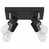 Vidaxx foco de techo con focos negro 26,5 x 26 x 11,5 cm metal