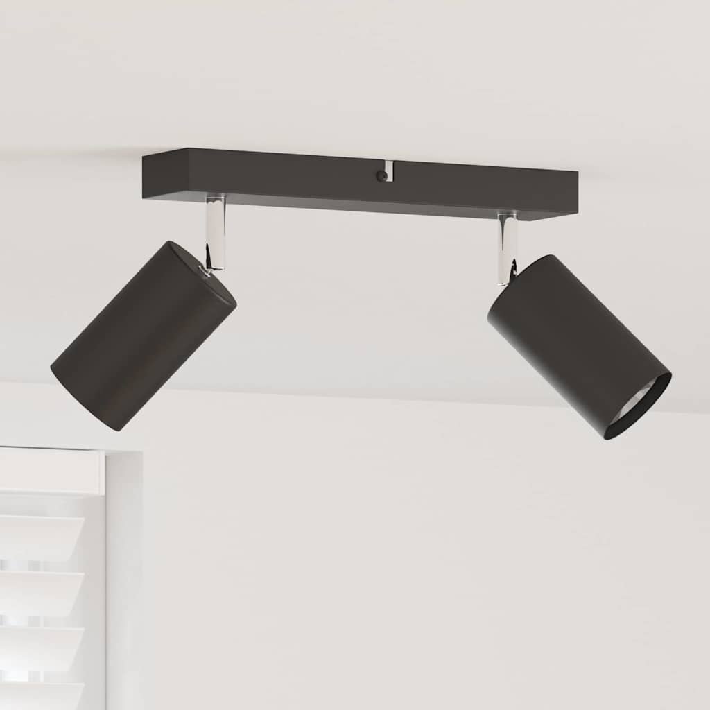 Faretto da soffitto Vidaxxl con faretti nero 26 x 6 x 16 cm in metallo