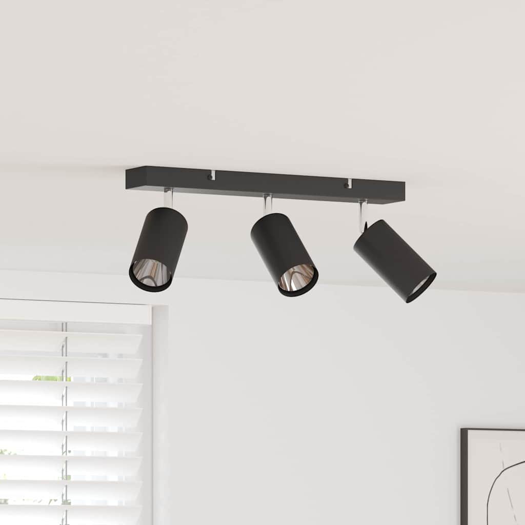Vidaxx foco de techo con focos negro 38 x 6 x 16 cm metal