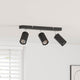 Vidaxx foco de techo con focos negro 38 x 6 x 16 cm metal