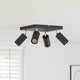Vidaxxl foco de techo con focos negro 26 x 26 x 16 cm metal