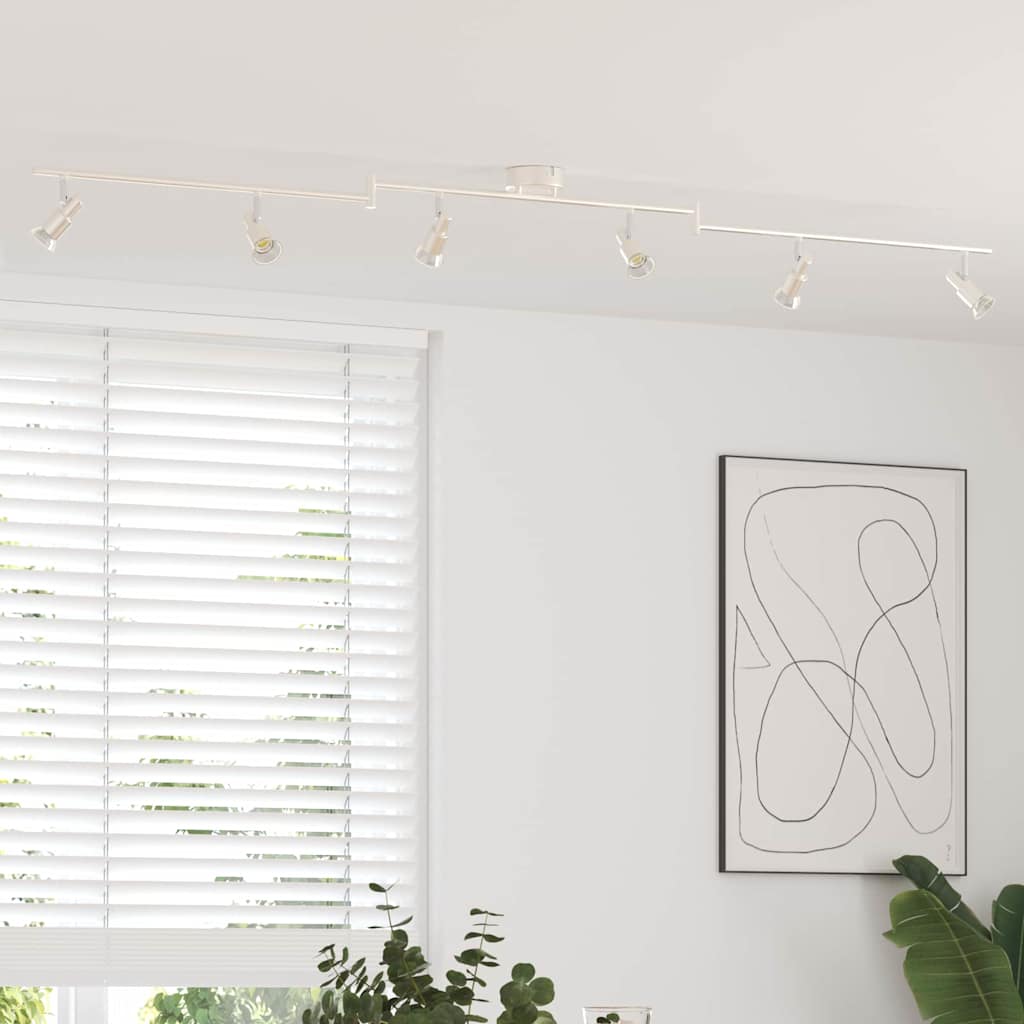 Faretto da soffitto Vidaxxl con faretti nichel 176,5 x 9,5 x 14 cm in acciaio