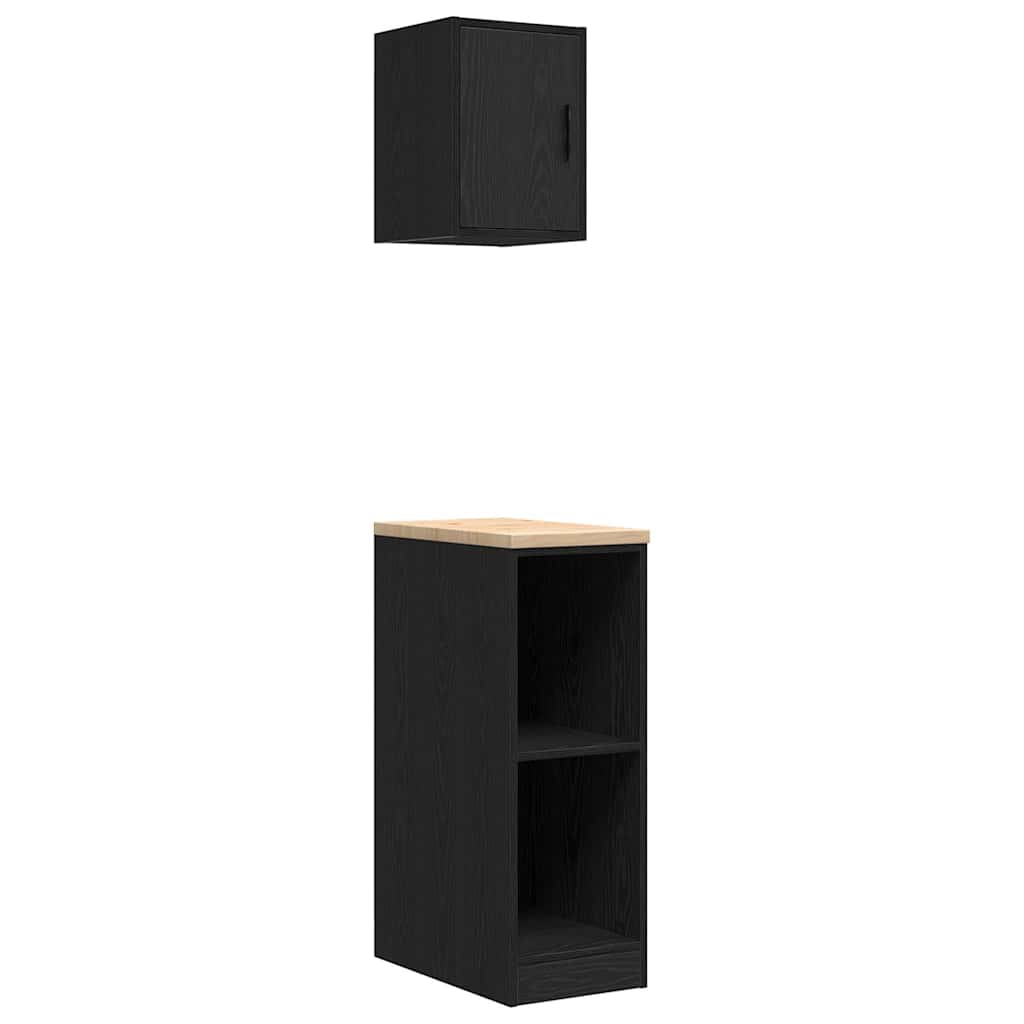 Armarios de garaje VidaXL 2 piezas aglomerado negro