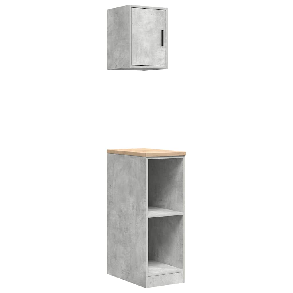 Armadi da garage Vidaxx 2 pezzi in legno composito cemento grigio