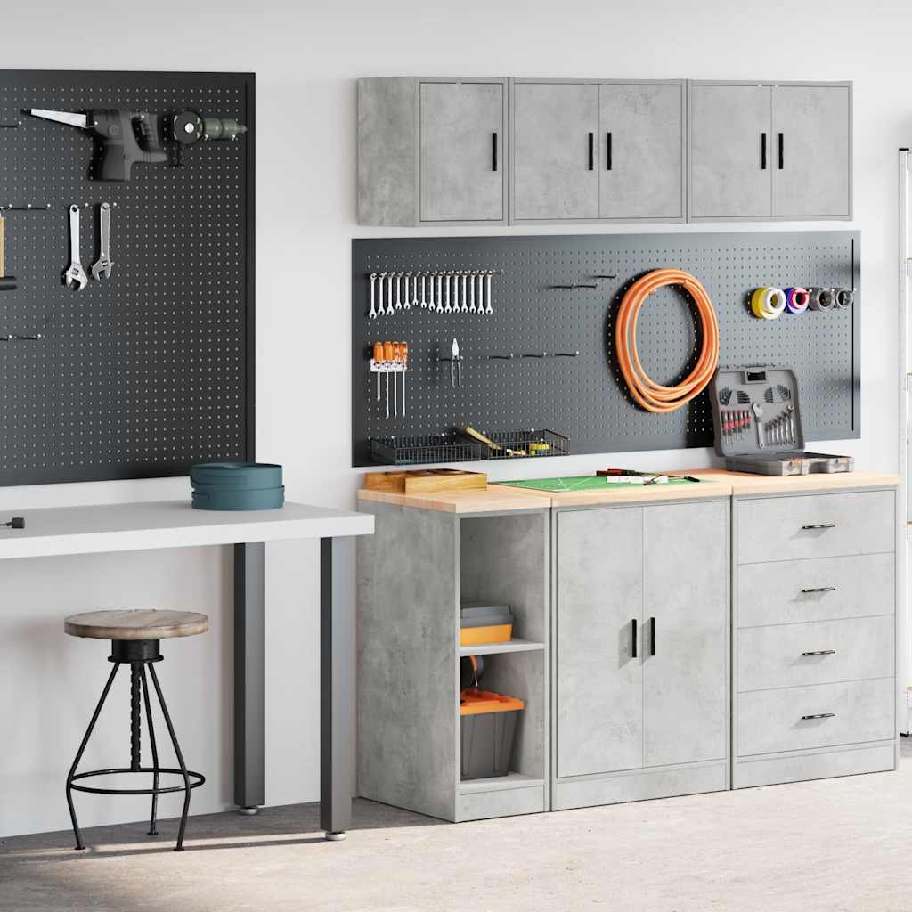 Armadi da garage Vidaxx 2 pezzi in legno composito cemento grigio