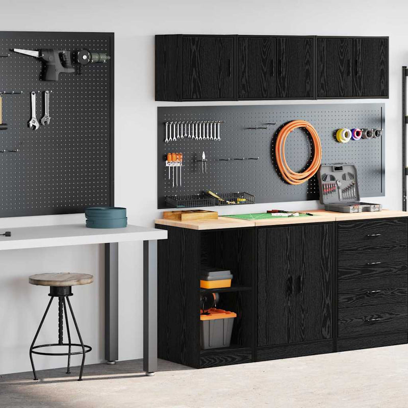Armadi da garage VidaXL 2 pezzi in truciolare nero