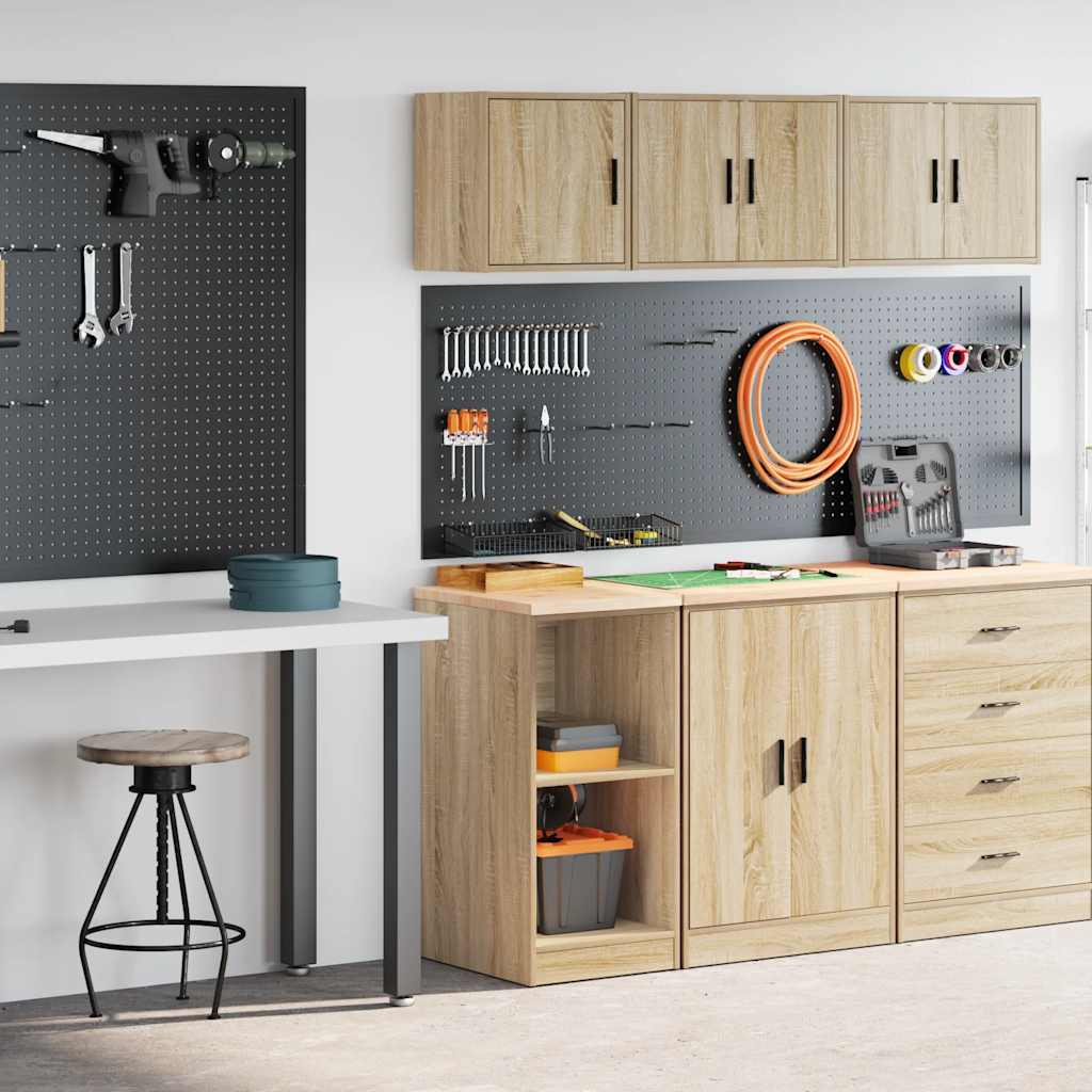 Vidaxl garagekasten 2 st spaanplaat sonoma eikenkleurig