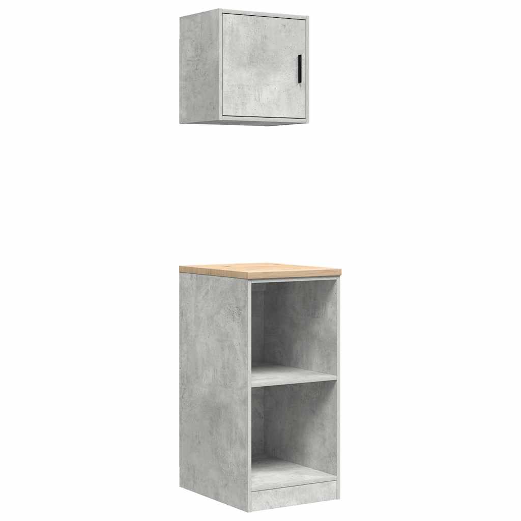 Vidaxx armarios de garaje 2 piezas madera contrachapada hormigón gris