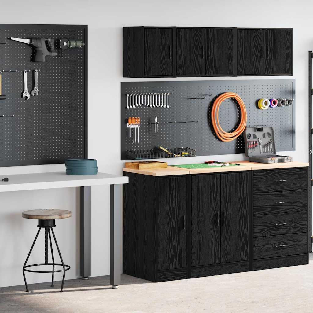 Armadi da garage VidaXL 2 pezzi in truciolare nero