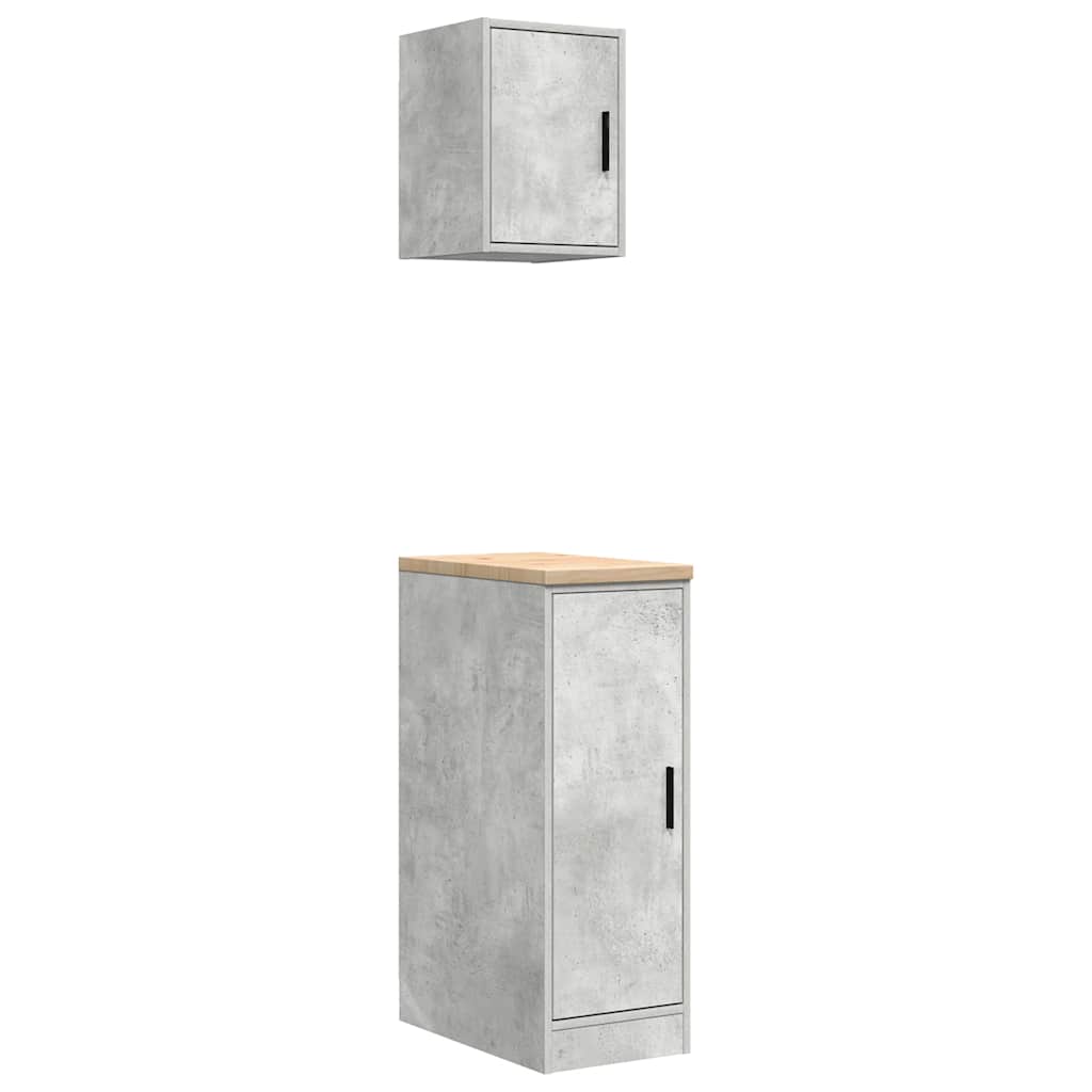 Armadi da garage Vidaxx 2 pezzi in legno composito cemento grigio