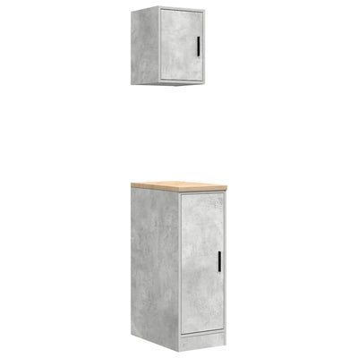 Armadi da garage Vidaxx 2 pezzi in legno composito cemento grigio