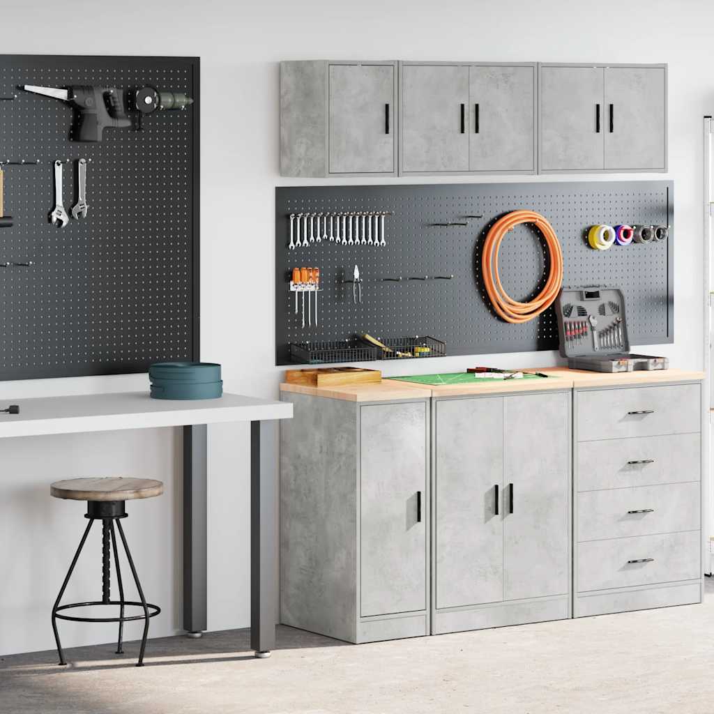 Armadi da garage Vidaxx 2 pezzi in legno composito cemento grigio