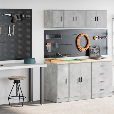Armadi da garage Vidaxx 2 pezzi in legno composito cemento grigio