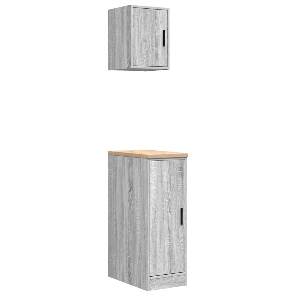 Armadi da garage VidaXL 2 pezzi in legno composito Sonoma grigio