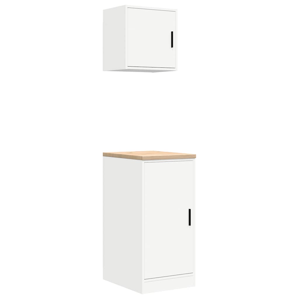 Armadi da garage VidaXL 2 pezzi in truciolato bianco