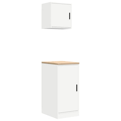 Vidaxl garagekasten 2 st spaanplaat wit