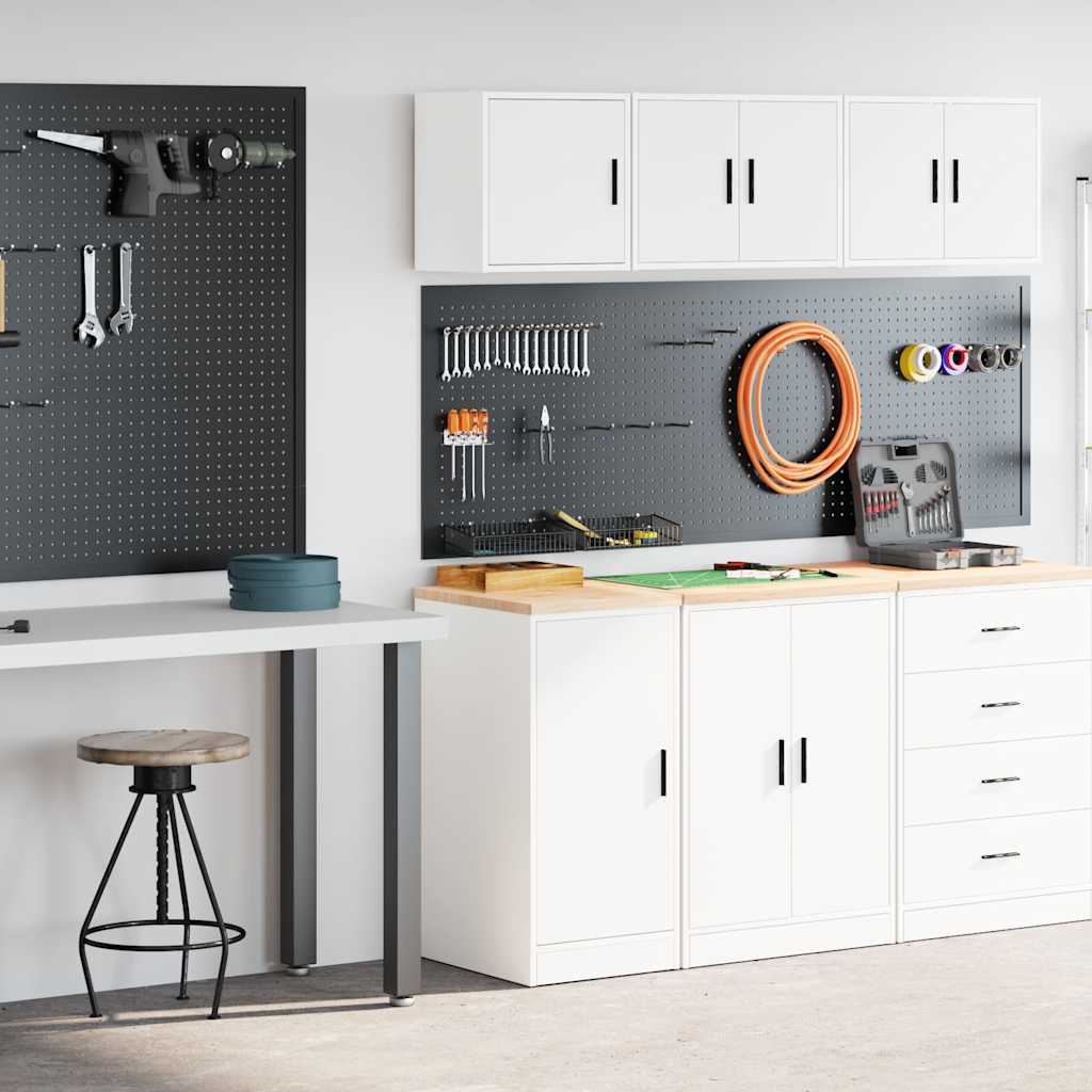 Armadi da garage VidaXL 2 pezzi in truciolato bianco