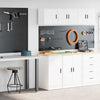 Armadi da garage VidaXL 2 pezzi in truciolato bianco