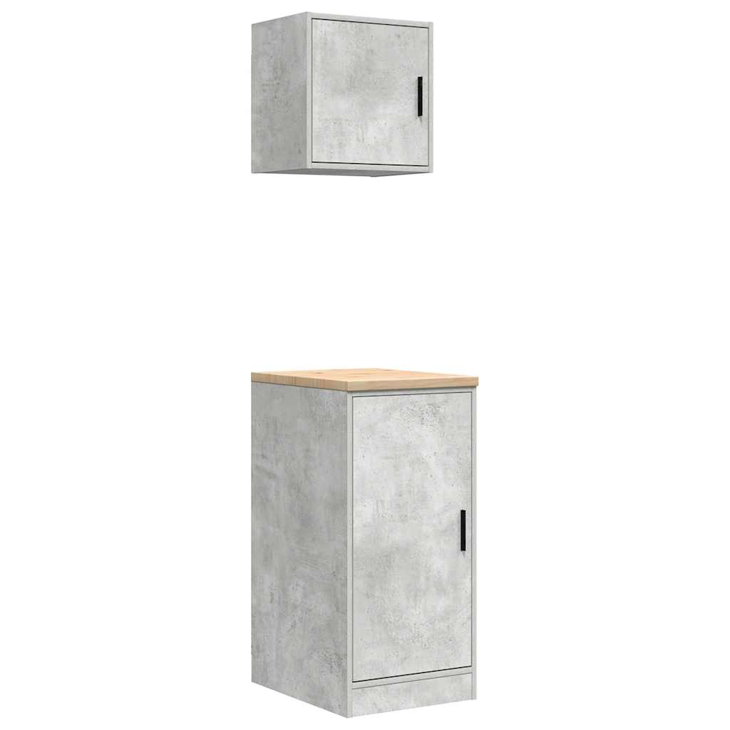 Vidaxx armarios de garaje 2 piezas madera contrachapada hormigón gris
