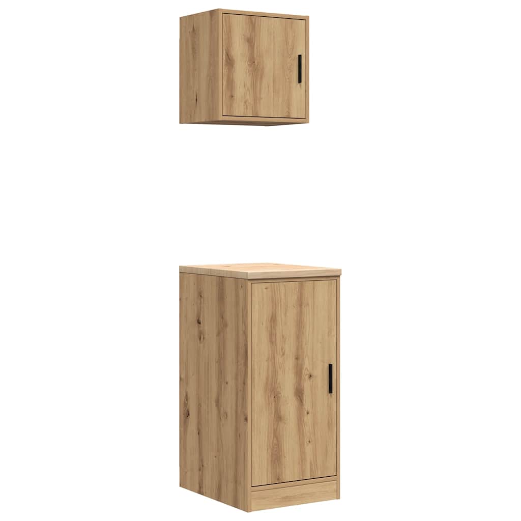 Gabinetes de garaje VidaXL 2 piezas de madera procesada, roble artesanal
