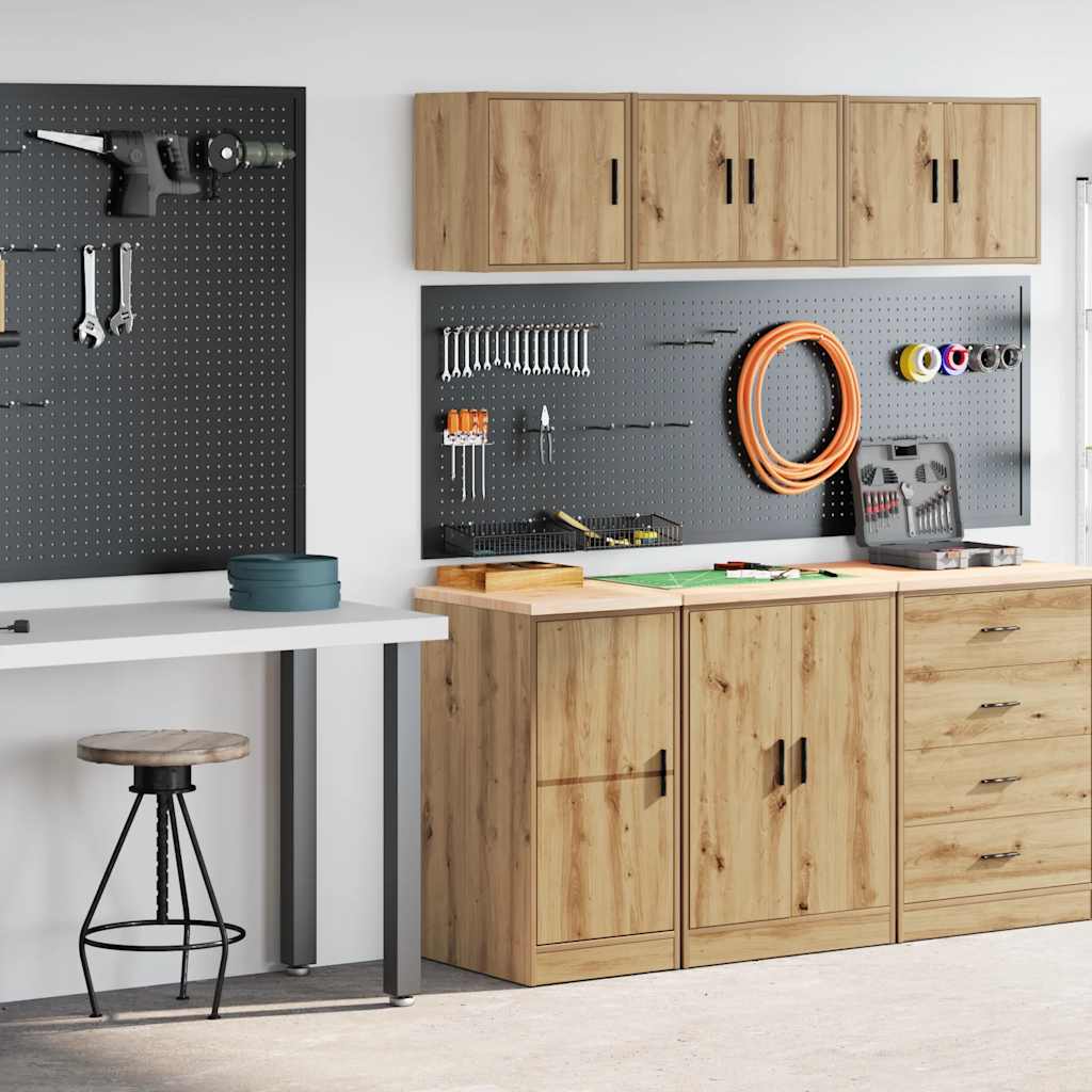 Gabinetes de garaje VidaXL 2 piezas de madera procesada, roble artesanal