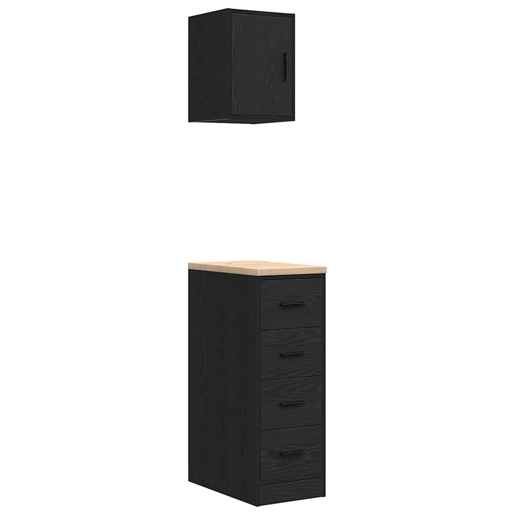 Armadi da garage VidaXL 2 pezzi in truciolare nero