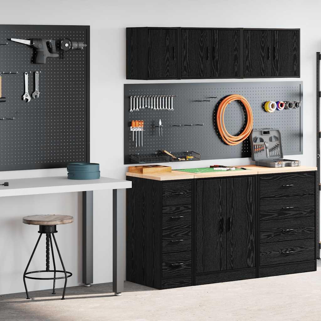 Armadi da garage VidaXL 2 pezzi in truciolare nero