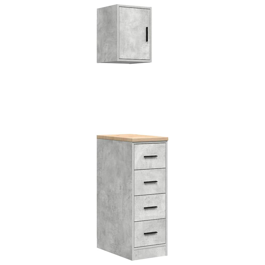 Vidaxx armarios de garaje 2 piezas madera contrachapada hormigón gris